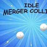 Sinisellä taustalla kaksi valkoista palloa ja teksti IDLE MERGER COLLIDER