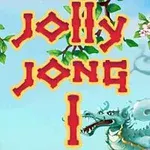 Tekstillä Jolly Jong koristeltu kuva, jossa on sininen lohikäärme ja vaaleanpunaisia kukkia