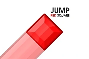 Punainen neliö vinoon nostettuna, taustalla teksti Jump Red Square