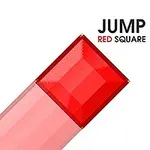Punainen neliö vinoon nostettuna, taustalla teksti Jump Red Square