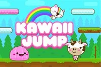 Kawaii Jumpissa ohjaa suloinen pieni violetti lima, joka hyppii huipulle