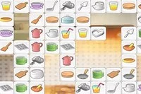 Löydä parit identtisille Mahjong-laatoille tässä keittiöaiheisessa Mahjong