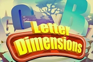 3D-kirjaimet ja tausta, jossa on puiden siluetteja, otsikolla Letter Dimensions