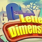 3D-kirjaimet ja tausta, jossa on puiden siluetteja, otsikolla Letter Dimensions