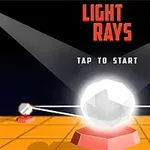 Timanttimuotoinen kristalli keskellä ympäröitynä valonsäteillä ja heijastimilla, yläpuolella teksti LIGHT RAYS ja TAP TO START