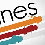 Teksti Lines sekä kolme värillistä viivaa, joissa on oranssi, punainen ja sininen roiske