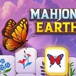 Perhosteema esillä mahjong-tiilissä värikkään taustan edessä