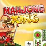 Sarjakuvamainen hahmo seisoo värikkään taustan edessä, oikealla näkyy pinoja mahjong-laattoja