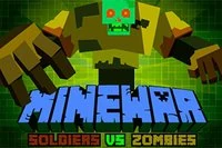 Hauskaa pelaamista MineWar Soldiers vs Zombies -pelissä, jossa käydään
