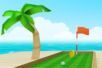Tarkkuutta vaativa 3D-minigolf rannalla, tavoitteena huippupisteet ja