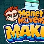 Kuvassa on kaksi piirrettyä punahiuksista hahmoa, joiden välissä on teksti Money Movers Maker