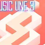 Vaaleanpunaisella taustalla on valkoisia 3D-tyylisiä kuutioita ja ylhäällä on teksti Music Line 3
