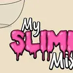 My Slime Mixer -tekstin ympärillä on limaiset fontit ja yksinkertaisia keittiövälineitä taustalla