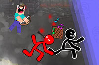 Noob hiljentää meluisat Stickman-naapurit jousellaan tässä hauskassa