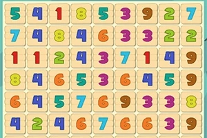 Värikkäitä numeroita järjestettyinä ruudukkoon beigeillä taustoilla