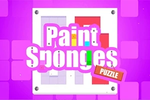 Värikäs logo, jossa lukee Paint Sponges vaaleanpunaisella taustalla