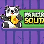 Panda pitelee palkintopokaalia vihreän kyltin vieressä, jossa lukee Pandjohng Solitaire