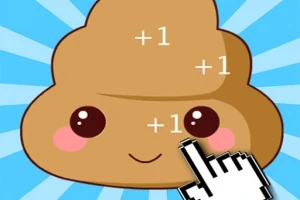 Hymyilevä emoji-kakkakasa, jossa on isot silmät ja poskipunat, teksti +1 sekä osoittava nuoliosoittimen kuva