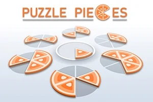 Pizzan paloja muistuttavat palat, joiden alla lukee Puzzle Pieces