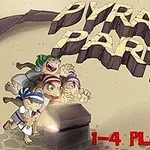 Neljä piirroshahmoa tutkii aarrearkkua autiomaassa tekstin ja numeron 1-4 Players kanssa