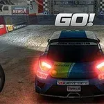 Rally Point Kilpa-auton takaa nÀkymÀ, jossa auton ylÀpuolella lukee GO!