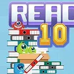 Animaatiohahmoja värikkäiden kansioiden ja kynätelineen joukossa, yläosassa teksti REACH ja numero 10