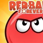 Punainen pallo hymyilee tyytyväisenä keltaisella taustalla, jossa lukee isoin kirjaimin Red Ball Forever