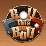 Puinen tausta, jossa keskellä metallisia ja puisia kirjaimia muodostavat sanat Roll this Ball, joiden keskellä on valkoinen pallo