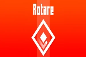 Oranssi tausta, jossa valkoinen timanttikuvio ja teksti Rotare