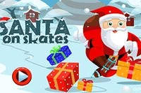 Joulupukki on luistimilla ja yrittää kerätä kaikki joulumakeiset