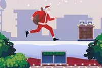 Joulupukki jakaa lahjoja parkourilla