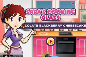 Piirroshahmo keittiössä peukalo pystyssä vaaleanpunaisella taustalla ja teksti SARAS COOKING CLASS