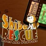 Shiba Inu -koiran kuvalla varustettu pelitaulu ja iso teksti