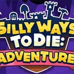 Violetti tausta, jossa piirretty linna ja teksti Silly Ways to Die: Adventure 2