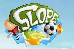 Logo, jossa on sana SLOPE, jalkapallo, tähti ja jalkapalloaiheisia kuvia