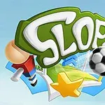 Logo, jossa on sana SLOPE, jalkapallo, tähti ja jalkapalloaiheisia kuvia