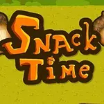 Otsikko Snack Time vihreällä taustalla ja tammenterhoja ympärillä