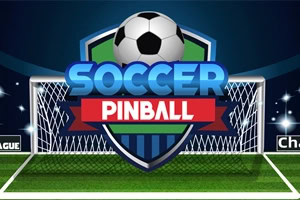 Jalkapallomaali, jonka edessä on kilpi, jossa on teksti Soccer Pinball ja jalkapallo
