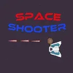 Kolme avaruusalusta tummalla taustalla, keskellä teksti SPACE SHOOTER