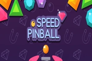 Värikkäitä jalokiviä ja teksti Speed Pinball tummalla taustalla