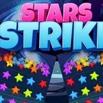 Kuvan yläosassa lukee värikkäin kirjaimin Stars Strike, ja taustalla on avaruusmaisema sekä värikkäitä tähtiä rivissä