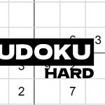 Sudokuruudukko, jossa on teksti SUDOKU HARD keskellä