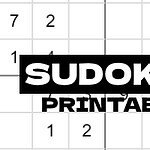 Sudoku-ruudukko, jonka keskellä musta teksti SUDOKU PRINTABLE