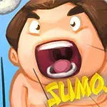 Piirroshahmo suu auki sinistä taustaa vasten