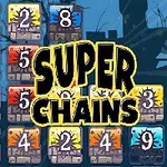 Numeroituja kivilaatoja, joilla on eri värejä, ja niiden keskellä isolla teksti SUPER CHAINS