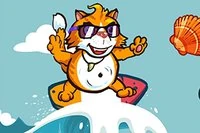 Kissaa pelaten meren aalloilla, kerää simpukoita ja väistä kiviä