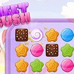 Värikäs pelialusta, jossa on erilaisia makeisia ja niiden yläpuolella lukee Sweet Crush
