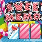 Kirkkaita karkkiteemaisia grafiikoita, joissa on sydämen muotoisia tikkareita ja teksti Sweety Memory