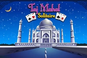 Taj Mahal yötaivaan alla, kortit leijuvat yläpuolella