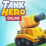 Kirkkaan keltainen piirretty tankki ja sen yläpuolella oleva teksti sinistä taivasta vasten